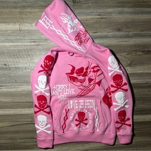 Street Style Heart Skull Print Hoodie